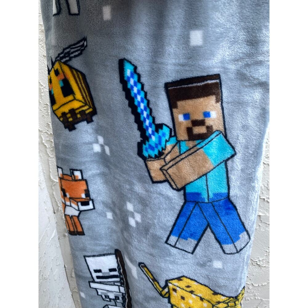 Minecraft Throw Blanket 60x90 | Steve Alex Creeper Bee Fox Skeleton Ocelot